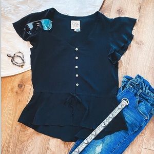Chaser Black Peplum Blouse